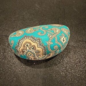 Vera Bradley Hard Eyeglasses Case Teal Paisley Print